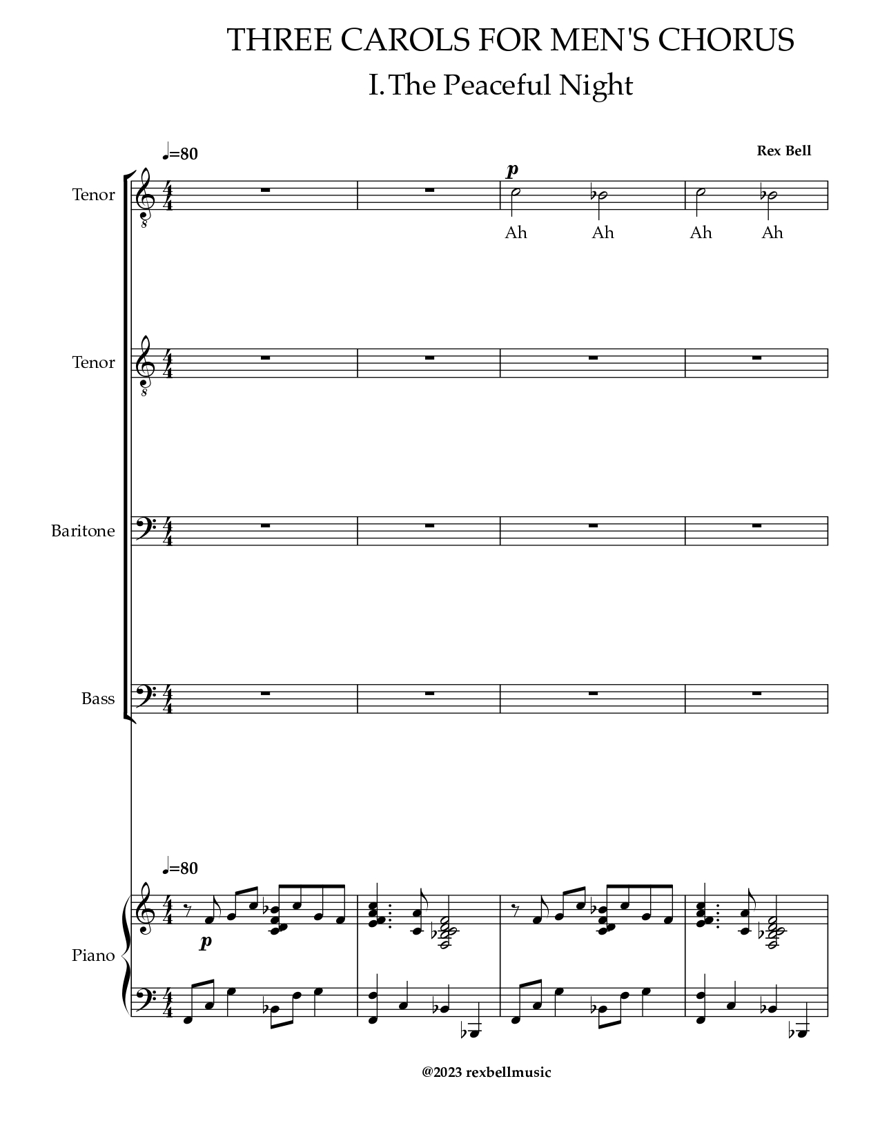 Three Carols for Men’s Chorus